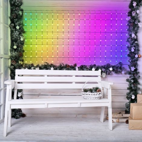 Tenda luminosa multicolor RGB per decorazioni natalizie da esterno e interno (1/5)