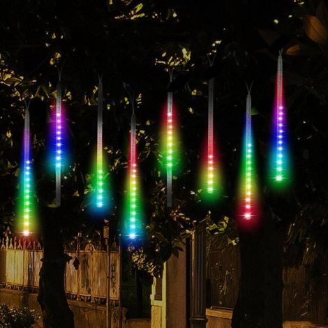 TrAdE Shop Traesio - Luci Di Natale Esterno Natalizi Led Effetto Pioggia Stella Cadente Meteoriti Rgb - (1/3)
