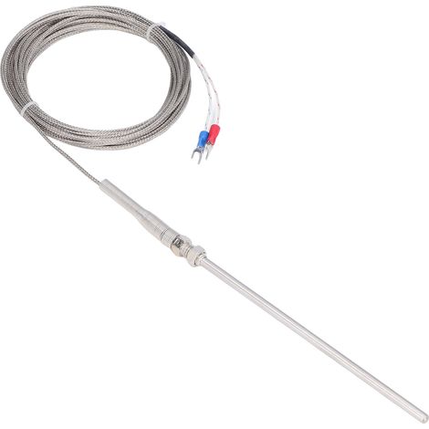 Sonde de température à thermocouple de type K de 150 mm, réponse rapide de 0 °C à 600 °C, câble de 5 mètres. (1/5)