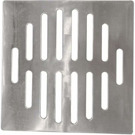 Pair Abflussabdeckung aus Edelstahl, quadratisch, 15 cm, 14 Löcher, silberfarben