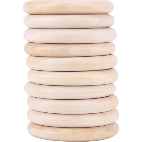 Anneau De Dentition - Bois Naturel Non Verni - Pour Soulager Les Gencives Pendant La Pousse Des Dents - 10 Pièces
