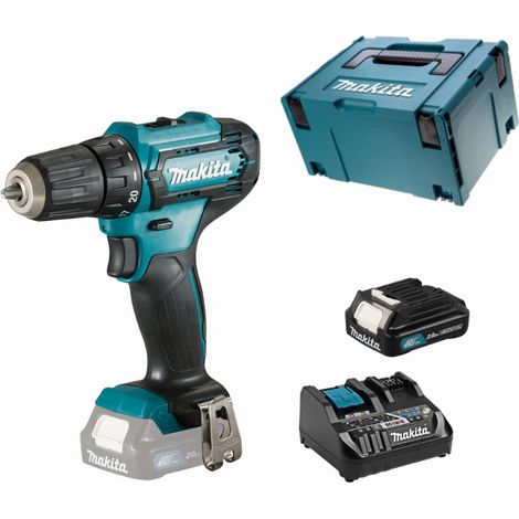 12 V CXT Li-Ion Bohrschrauber Ø 10 mm MAKITA DF333DZJ + Akku BL1021B 12V 2Ah + Ladegerät DC18RE 12V/18V