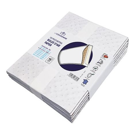 Pochette à bulles papier kraft blanc 150 X 215 La Couronne - Lot de 10 (1/5)