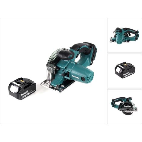 Makita DCS 552 T1 18 V Scie circulaire à main métal sans fil 136 mm + 1x Batterie 5,0 Ah + Lame de scie et lunettes de protection, sans chargeur (1/5)