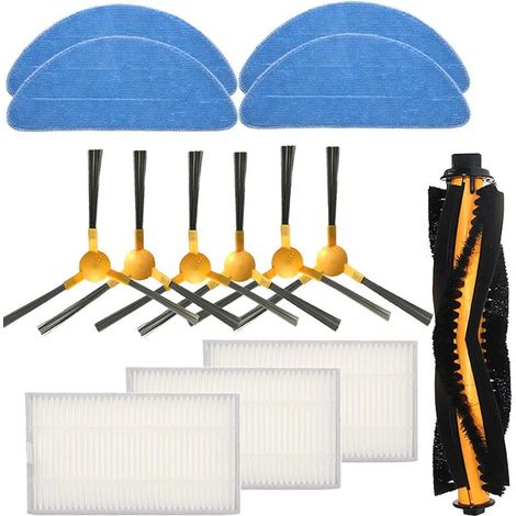 Kit de repuesto para la parte frontal de las aspiradoras Proscenic 800T/820S: 1 cepillo principal + 6 cepillos laterales + 3 filtros + 4... (1/5)