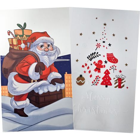 Weihnachtsmotiv mit Plastiktüten, beidseitig bedruckt, 30 x 50 cm (1/4)