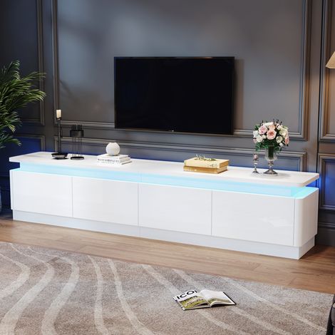 Mobile TV LED HAVRYA 180 x 34 x 40 cm, 4 cassetti, bianco (1/5)