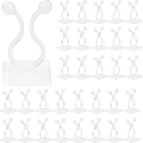 Clips de soporte para plantas trepadoras, 50 unidades, autoadhesivos, para pared, para decoración del hogar (blancos)