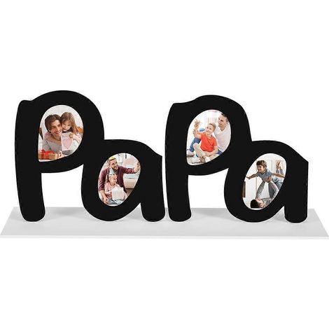 Cadre photo pour la fête des pères, cadeau de sa fille à son papa, noir (1/5)