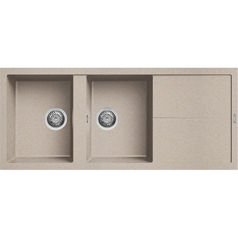 Lavello Elleci Incasso 2 vasche 116x50 Unico 500 Granitek Avena LGU50051