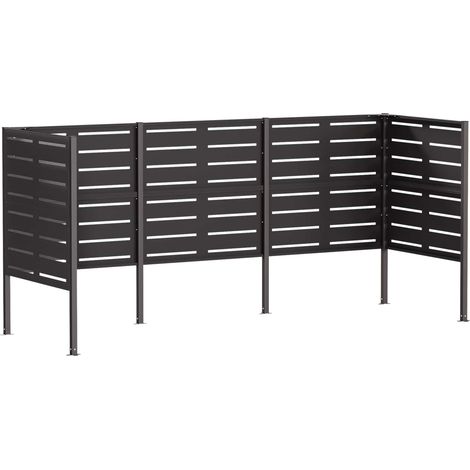 Mülltonnen-Sichtschutz 249 x 85 x 113 cm Stahl Schwarz vidaXL (1/5)