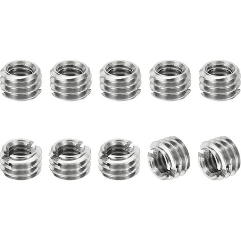 Filetage Adaptateurs Manchon Réduction Écrou Insert Fileté, 10 pcs M61 Mâle à M40.7 Femelle Réparation Insérer Écrou Vis Réducteur Conversion Inox Acier Fixation 4mm (1/5)