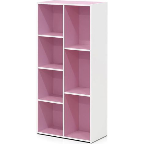 ORION91oficial® - Estantería Librería Infantil  7 Cubos y 5 estantes  Tablero Fibra Alta Densidad  Color Rosa y Blanco  Dormitorio  105,9x49,5x23,9 cm - spaziOrion91 - unitaria (1/5)