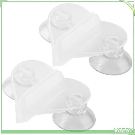 Pince à verre pour aquarium - FAFEICY - Clip cœur - pour panneaux 3–6 mm - Plastique - Lot 2 pinces + 4 ventouses (1/5)