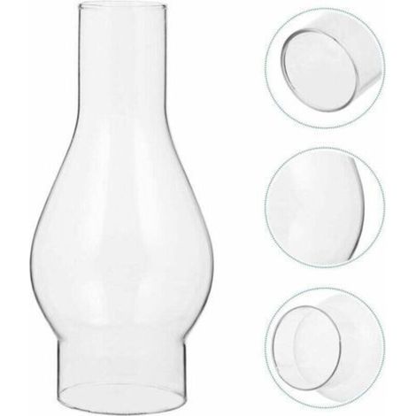 Abat-jour en Verre Transparent pour Lampe à Huile, Cheminée en Verre de Lampe à Pétrole, Abat-jour pour Lampe Kérosène, Accessoires Remplaçables (Size : Small)