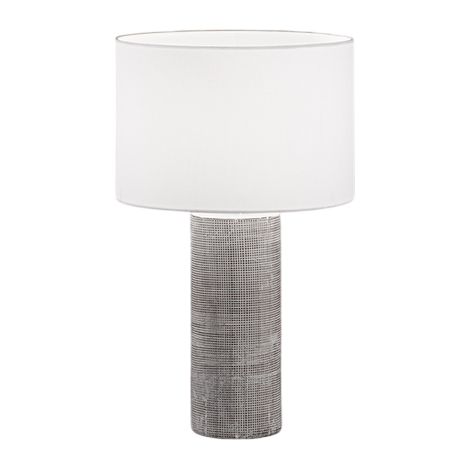 Lampe de table Perenz en céramique grise avec abat-jour tissu d.32 cm H53 cm, 1xE27 max 60W, design sobre