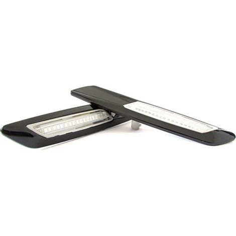 Kit Freccia Laterale a Led Side Marker Nero Cromato Lente Trasparente BMW E81 E82 E87 E88 E90 E91 E92 E93 E60 E61 F10 (1/3)