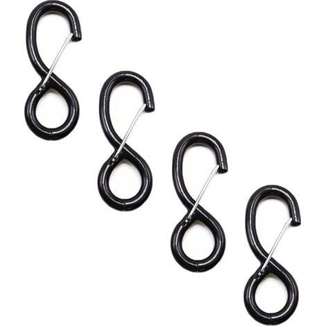 Set di 4 ganci a cricchetto di ricambio per carichi pesanti, per cinghie di fissaggio a cricchetto e cinghie a cricchetto, gancio a S con blocco, 38 mm x 1500 kg (1/4)