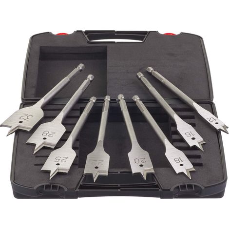 Estuche de 8 brocas de pala de 160mm 12/16 / 18/20 / 22/25 / 28 / 32mm (1/2)