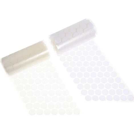 500 Paires de Rubans Adhésifs Autocollants Ronds Blancs en Nylon et Polyester, Forte Adhérence, Légers, pour Bricolage et Collage de Ballons (1/5)