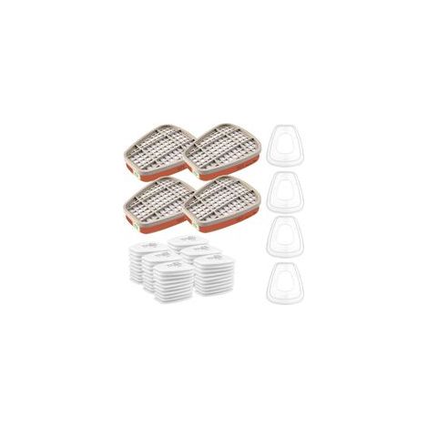 Blanc 6200 Rechange Filtres de Protection Respiratoire Réutilisable Kit, 60 Cotons Filtrants, pour Filtration Purifier, Face Protection, Compatible (1/5)