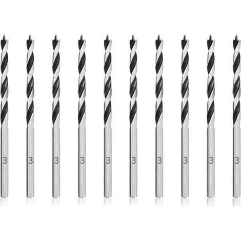 Forets à Bois Hélicoïdaux 3mm 10 Pièces Mèche pour Bois Professional Foret Brad Point pour Bois (1/5)