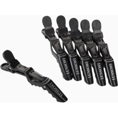 Lussoni - Fermagli per capelli a coccodrillo in carbonio, 6 pezzi.