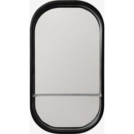SKLUM Ovaler Wandspiegel 50x90 cm für Badezimmer mit Ablage Warien Schwarz                                  
