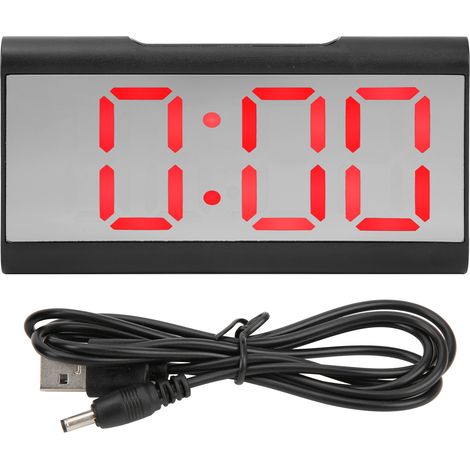 LED-Digitalwecker mit Spiegel, USB-Ladefunktion, Tischuhr für Schlafzimmer, Zuhause, Büro, Schule, rot (1/5)