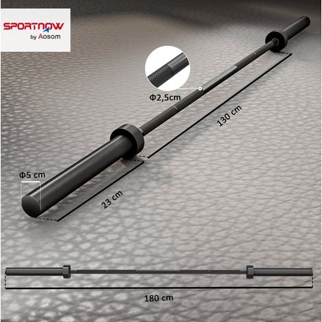 180 cm olympische Hantelstange aus Stahl, 200 kg Traglast, schwarz HAVRYA (1/4)
