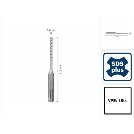 Bosch 2608576104 SDS-plus-7X Punta per Trapano a Percussione 5 mm Lunghezza Utile 50 mm Lunghezza Totale 115 mm Carburo Integrale 4 Lame Muratura Calcestruzzo (1/5)