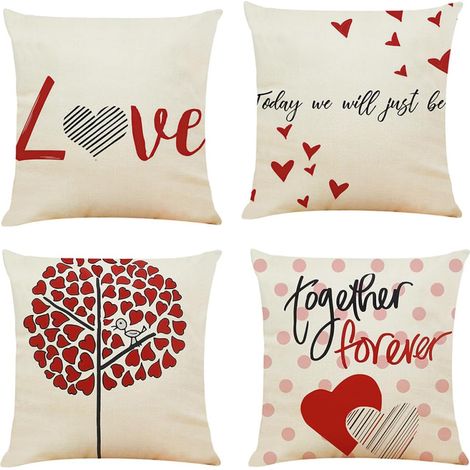 d oreiller en flanelle pour la Saint Valentin ensemble de 4 (1/5)