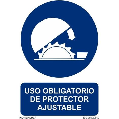 Señal para Uso Obligatorio de Protector Ajustable, con tintas UV SEKURECO                         100 x 150 mm                          ADHESIVOS DE VINILO (1/2)