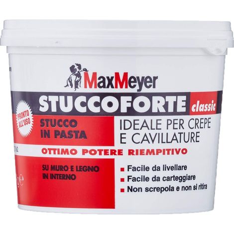 MaxMeyer Stuccoforte, Stucco Riempitivo in Pasta per Interni, Bianco, 1kg