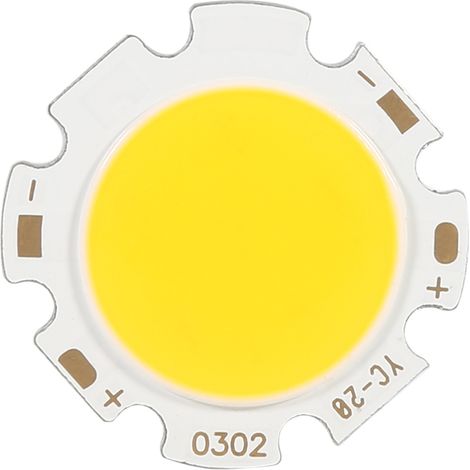 10pcs rondes COB 3W LED puissante puce ampoule lumière blanc chaud