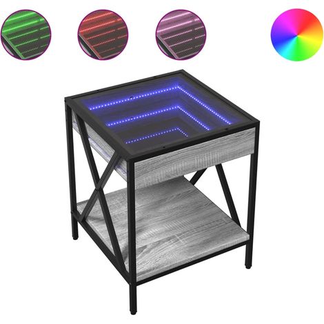 Maison Exclusive - Nachttisch mit Infinity-LED Grau Sonoma 40x40x