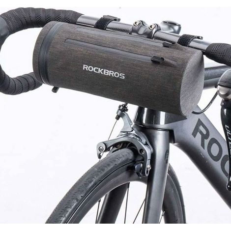 Pratica borsa impermeabile per bicicletta montata sul manubrio, nera (1/5)