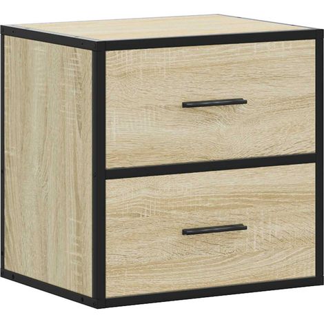 Maison Exclusive - Mesita de noche de pared color roble ahumado 4