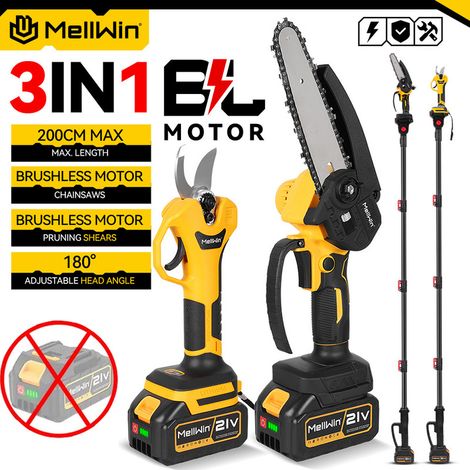 Kit d’outils d’élagage de jardin – Scie électrique brushless à perche télescopique 2 m, pour batterie Makita 18V