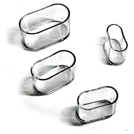 Patins de protection ovales en silicone pour pieds de chaises et de meubles, protège-tables et sols anti-rayures, lot de 8 à 24 pièces - Transparent / 24 pièces 15 x 30 mm