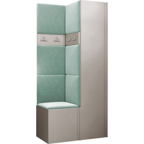 Conjunto para recibidor Pinis XXIV, Manila 11, 186x82x46cm, Aglomerado laminado, Tapiz, Colocada, Montada en la pared