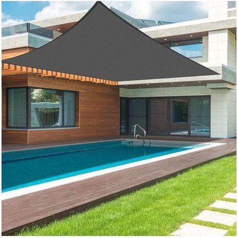 Rechteckiges/Quadratisches Sonnensegel 2,5 x 3,5 m, Graphitfarbe, wasserdichtes Material, 95 % UV-Schutz, für den Außenbereich, Garten, Terrasse und Pool (1/4)