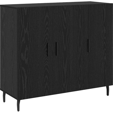 Buffet,Bahut,Meuble de Rangement Noir 90 x 34 x 80 cm Bois d'ingénierie CFW68778 (1/5)