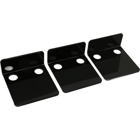 Étagère murale pour 3 petites caméras de sécurité avec 6 clips de câble et 10 bandes adhésives en acrylique imperméable, sans perçage, pour haut-parleurs (noir). (1/5)