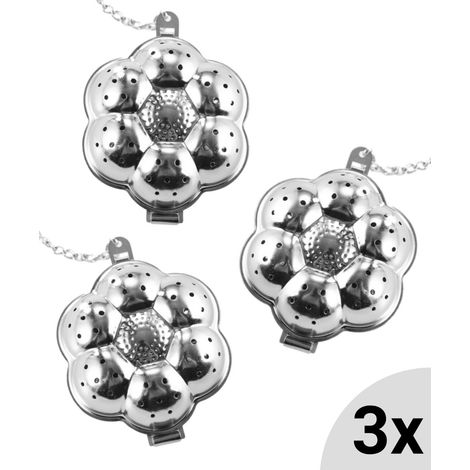 Ensemble de 3 infuseurs à thé en vrac en acier inoxydable avec crochet à chaînette, infuseur à thé, cuillère filtre à thé réutilisable - RAPANDA