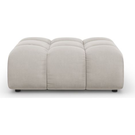 Pouf en velours beige clair (1/4)