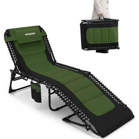 Übergroße Sonnenliege XXL 5-stufig verstellbar grün 200x68CM (1/5)