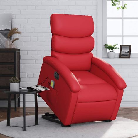 vidaXL Poltrona Alzapersona Reclinabile Elettrica Rossa in Similpelle (1/5)