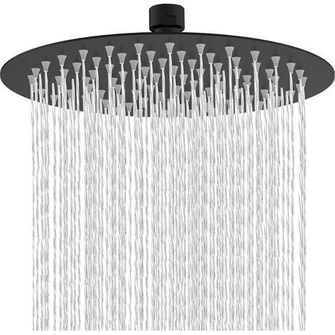 10 pouces pommeau douche Rond fixe tête de douche en acier inoxydable 304 Noir à 360 ° rotatif puissant Haute pression Spray de pulvérisation de salle de bains salle de bains Pommes de douche fixes (1/5)
