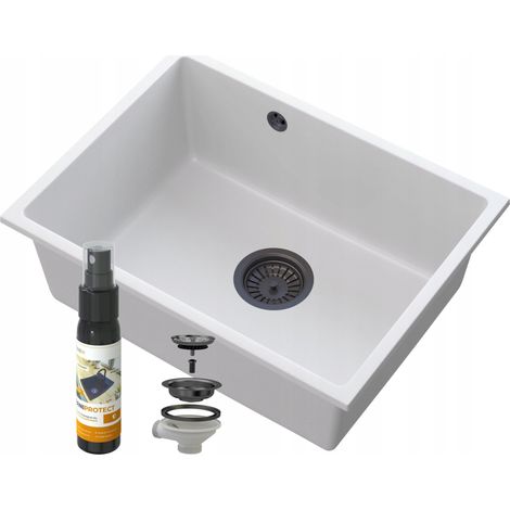 Évier Sous-Plan Granit Blanc Manado 60CM (1/5)